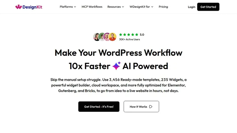 W Design Kit homepage screenshot