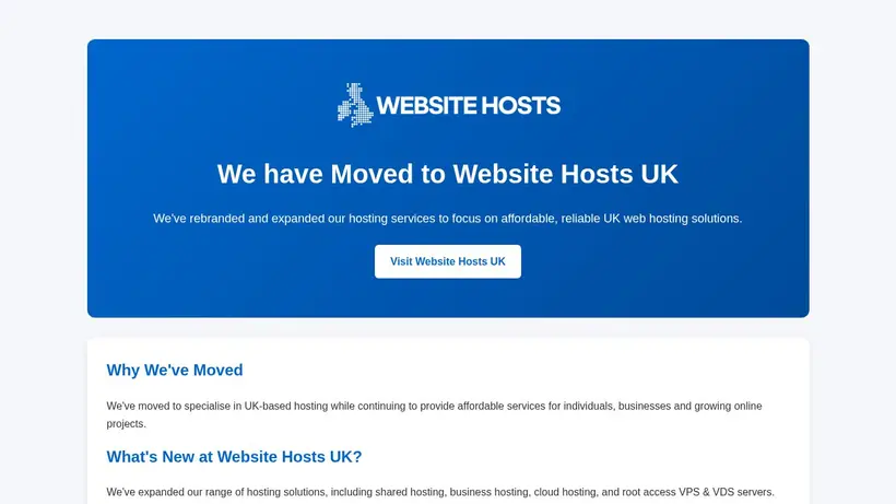 Web Hosting UK homepage screenshot