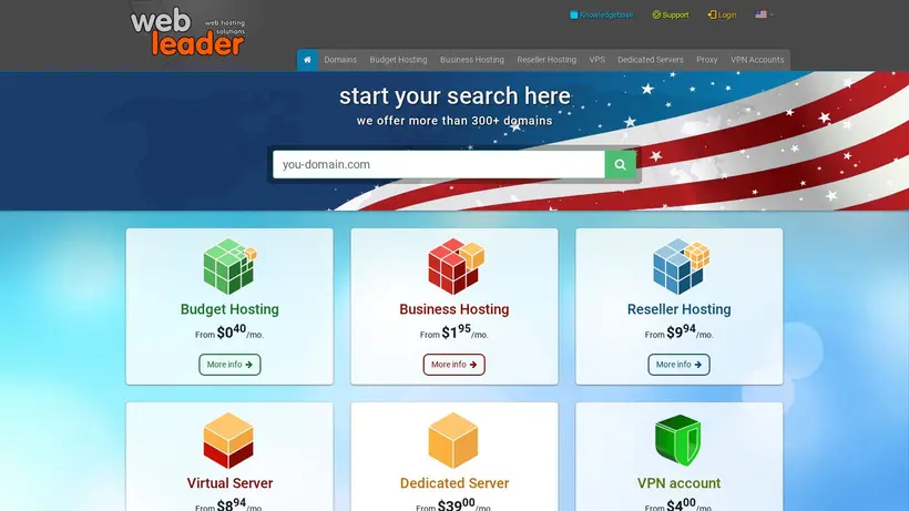 Web-Leader homepage screenshot
