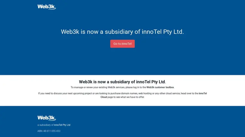 Web3k homepage screenshot