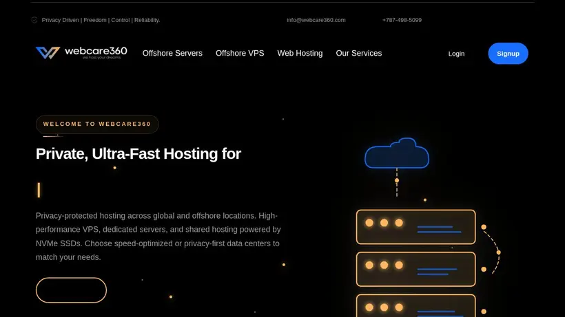 WebCare360 homepage screenshot