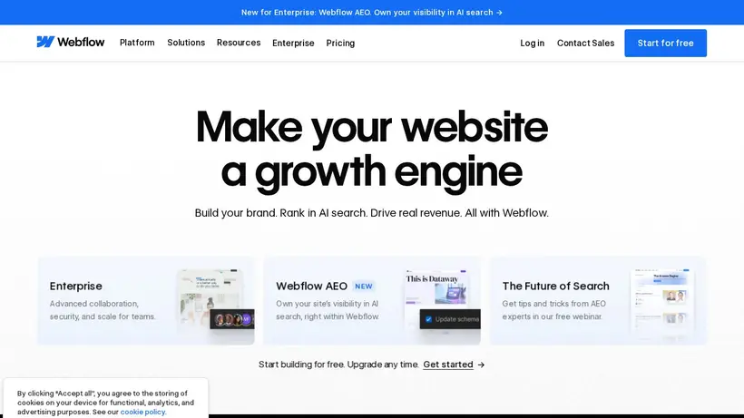 Web Flow homepage screenshot
