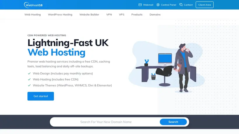 WebhostGB homepage screenshot