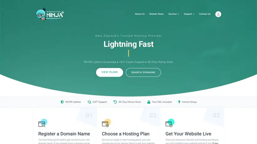 WebHosting.ninja homepage screenshot