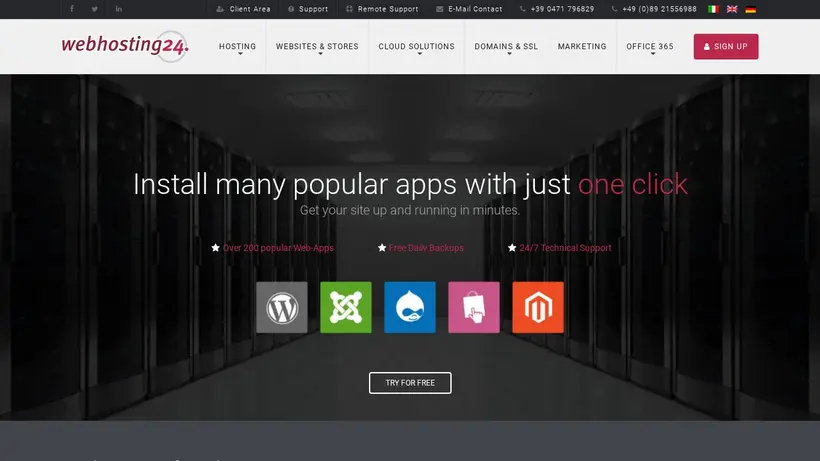Web Hosting 24 homepage screenshot