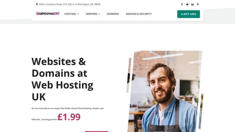Web Hosting UK homepage screenshot