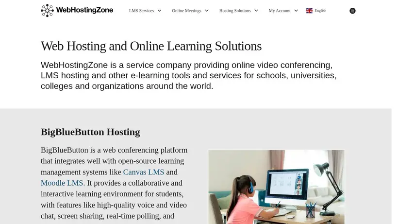 Web Hosting Zone homepage screenshot