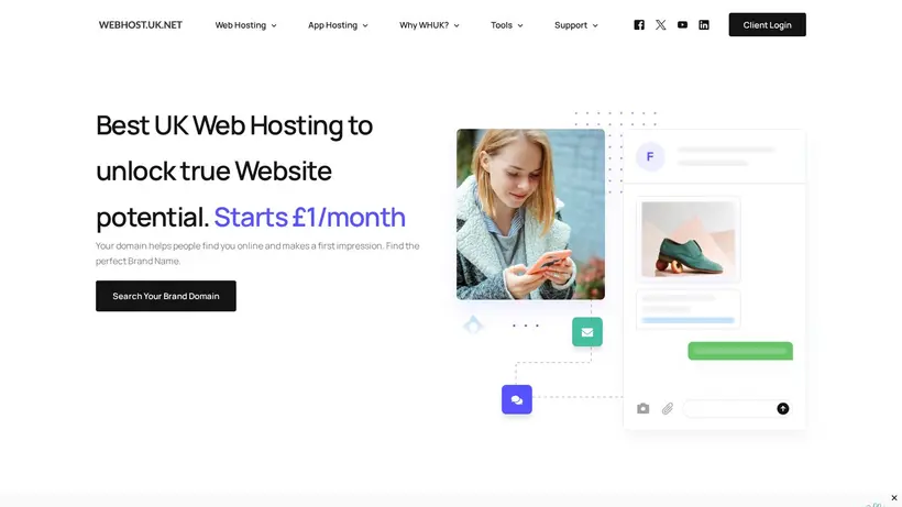 WebhostUK homepage screenshot