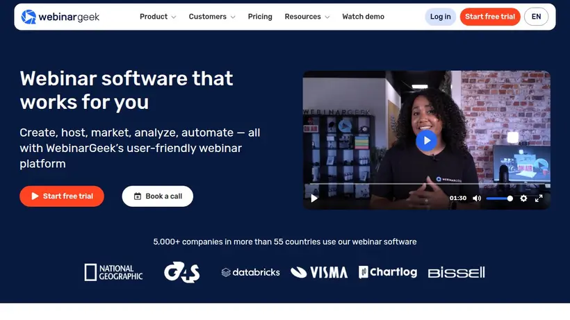 Webinar Geek homepage screenshot