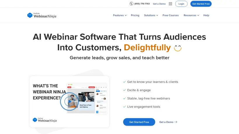 Webinar Ninja homepage screenshot