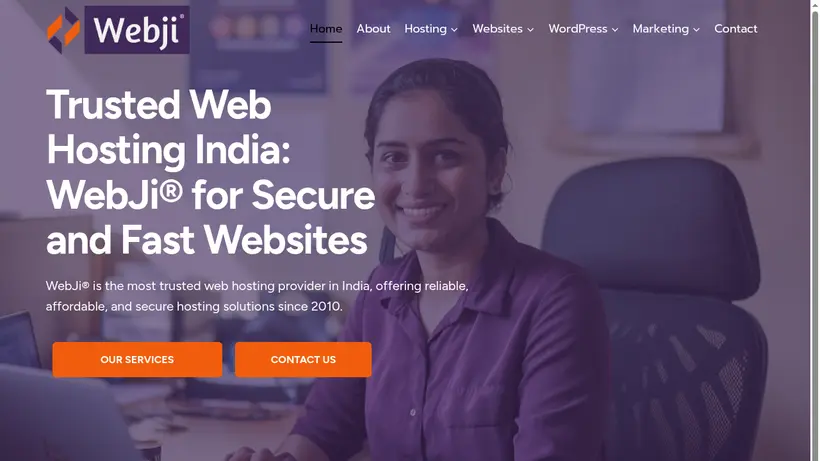 Webji homepage screenshot