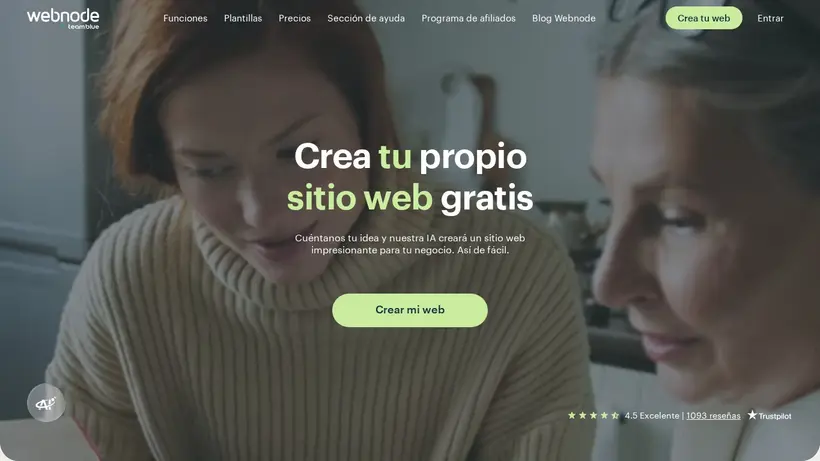 WebNode.es homepage screenshot