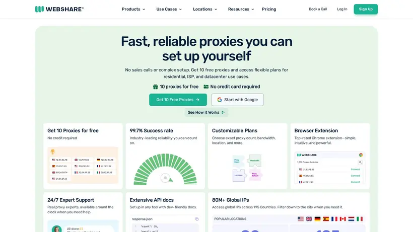 Web Share Proxy homepage screenshot