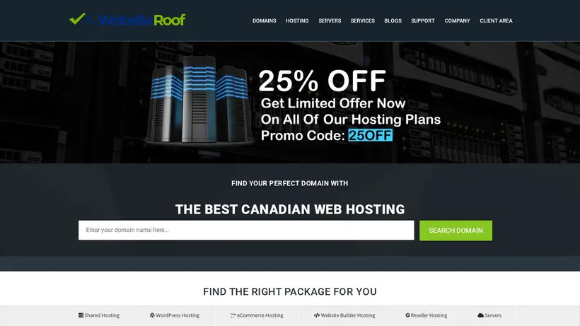 Website Roof homepage screenshot