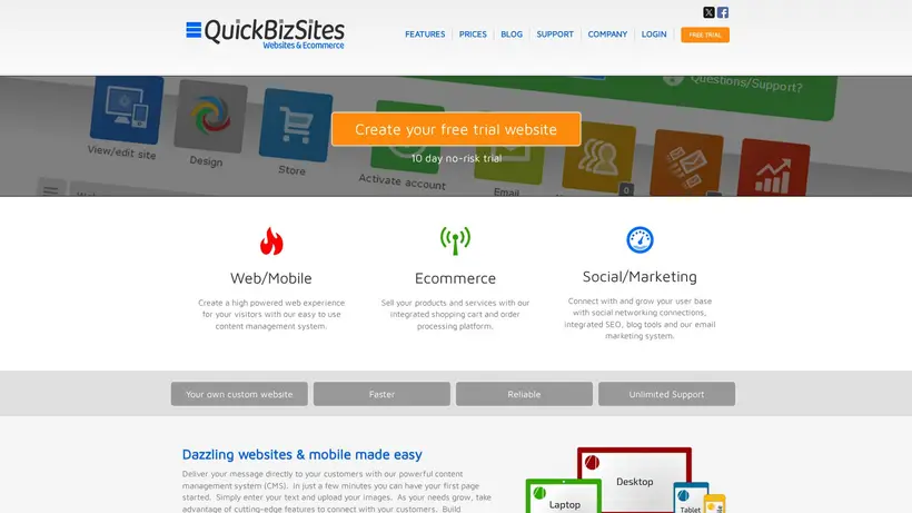 WebsitesIn5 homepage screenshot