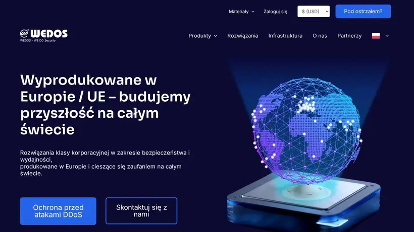 Wedos Polska homepage screenshot