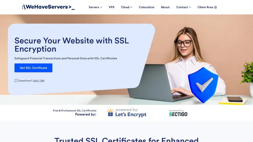 WeHaveServers homepage screenshot