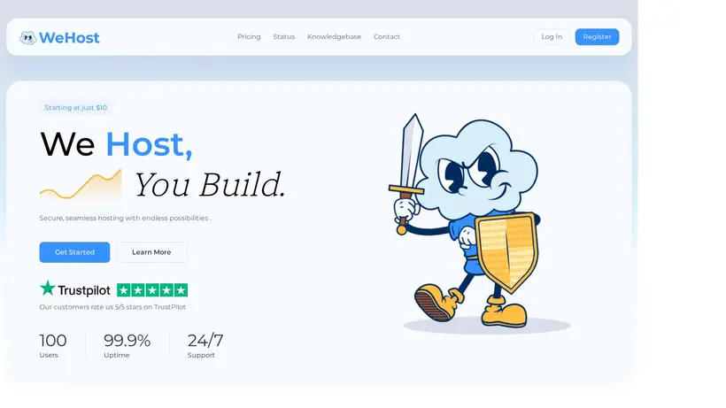 Wehost.gg homepage screenshot