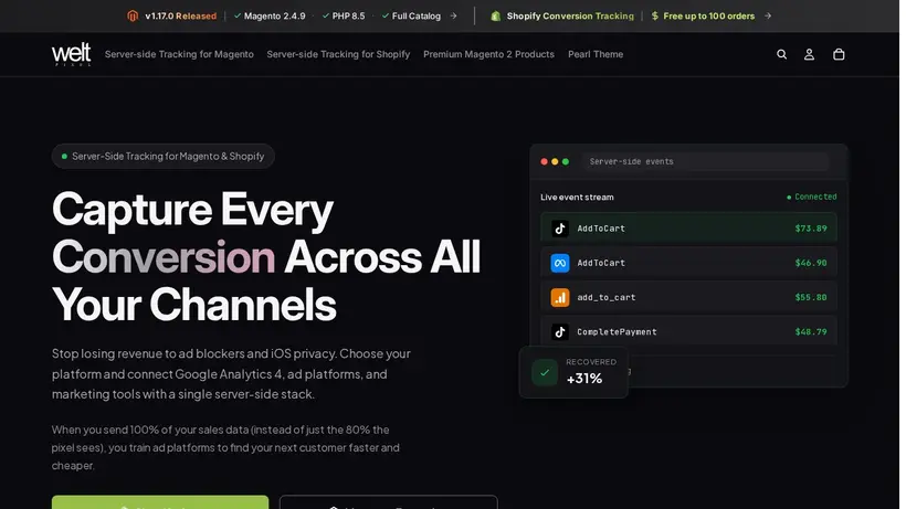 Weltpixel homepage screenshot