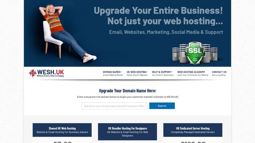 WESH UK homepage screenshot
