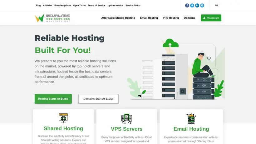 Wevr Labs homepage screenshot