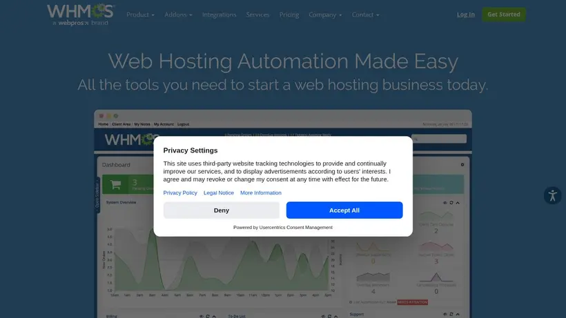 Whmcs.com homepage screenshot