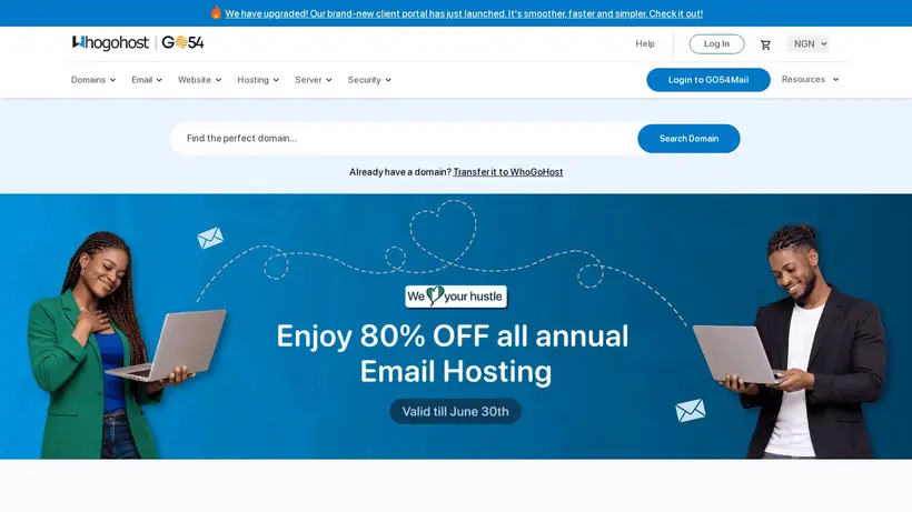 Who Go Host homepage screenshot