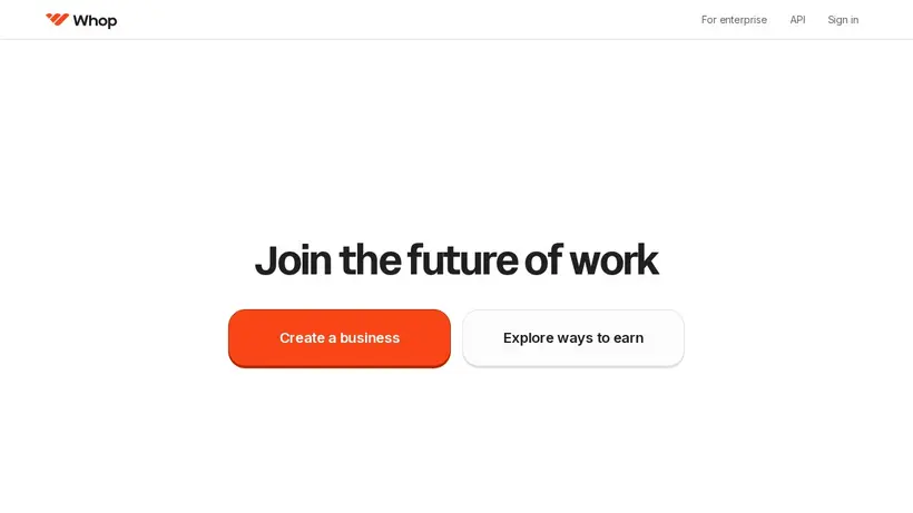 Whop homepage screenshot