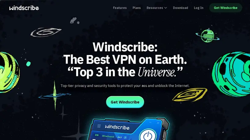 Windscribe homepage screenshot