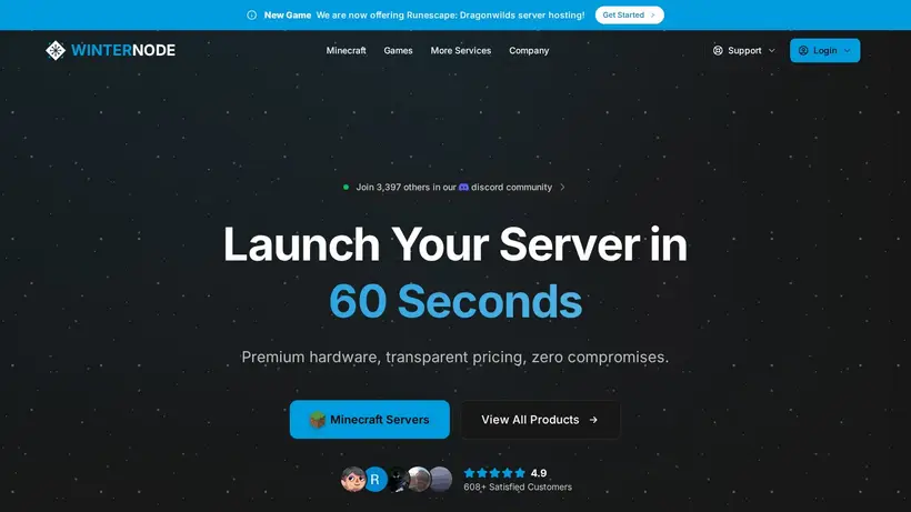 Winter Node homepage screenshot