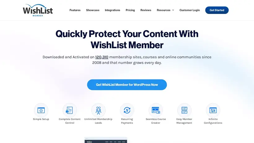 WishList Member homepage screenshot
