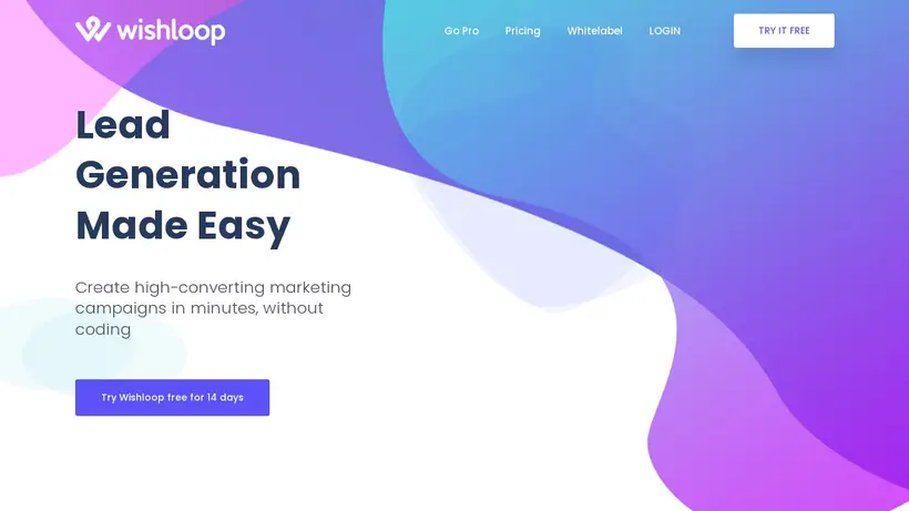 Wishloop homepage screenshot