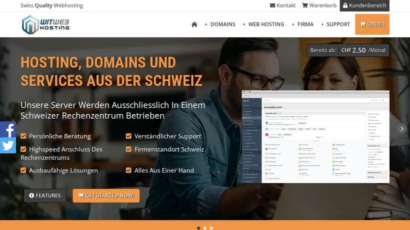 Witweb.ch homepage screenshot