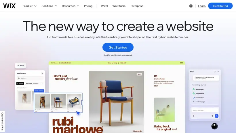 Wix.com homepage screenshot