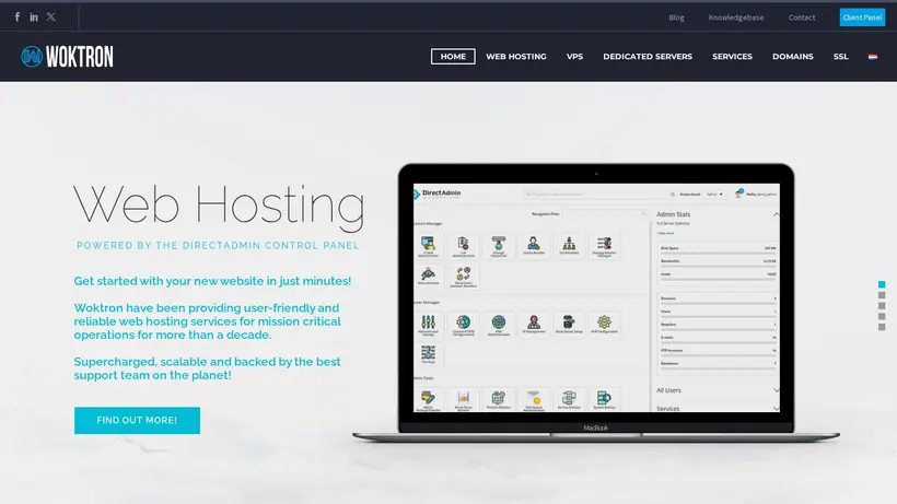 Woktron homepage screenshot