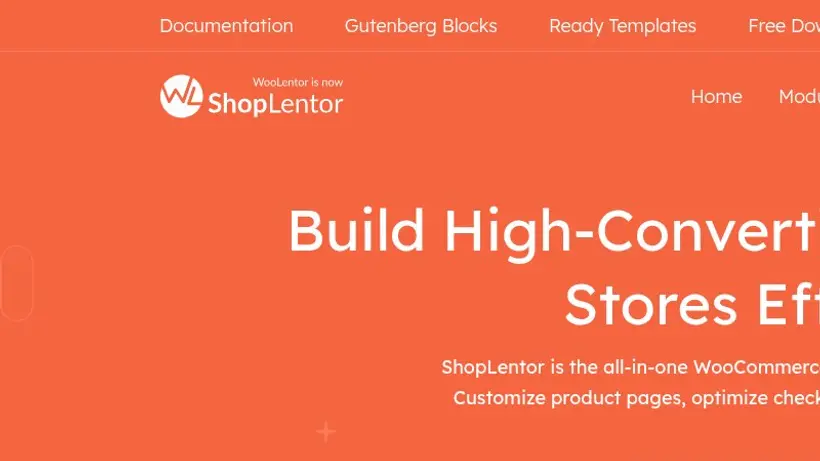 Woo Lentor homepage screenshot