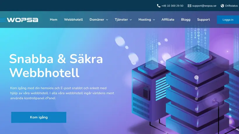 Wopsa.se homepage screenshot