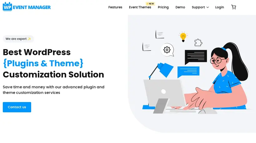 WP Eventmanager homepage screenshot
