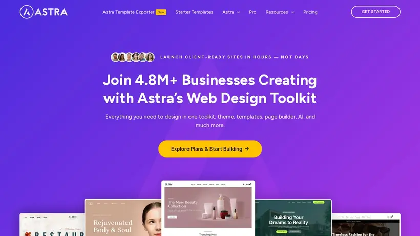 WP Astra homepage screenshot