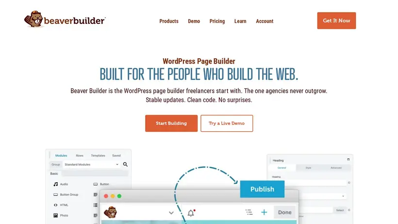 WP Beaver Builder homepage screenshot
