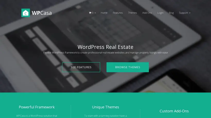 WPCasa homepage screenshot