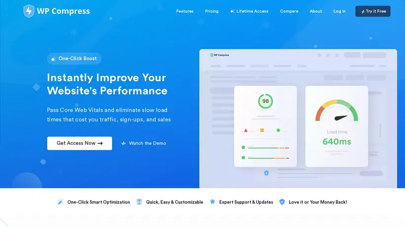 WP Compress homepage screenshot