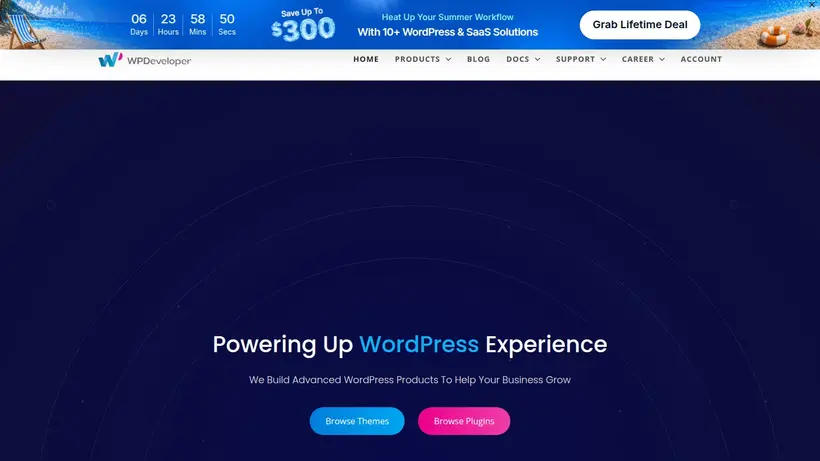 WP Developer homepage screenshot