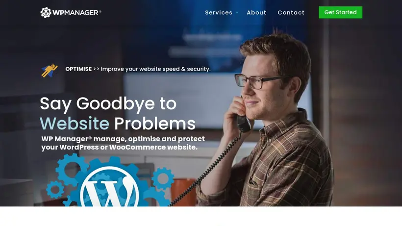 WP Manager homepage screenshot