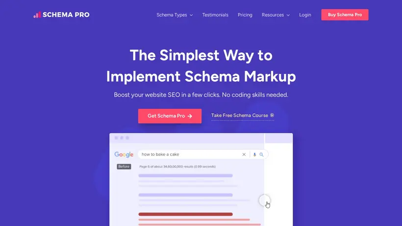 WP Schema homepage screenshot