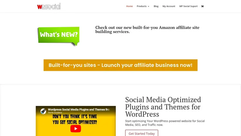 WP Social homepage screenshot