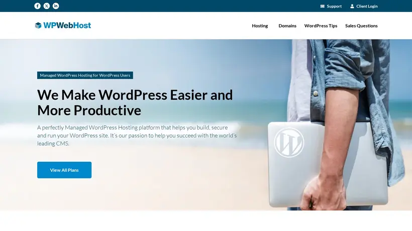 WP Web Host homepage screenshot