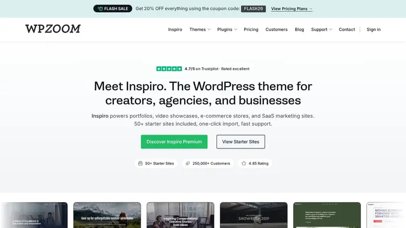 WpZoom homepage screenshot