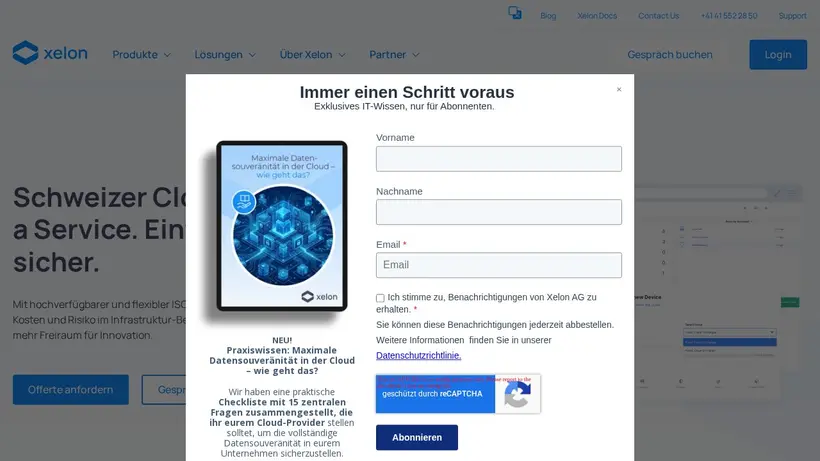 Xelon homepage screenshot