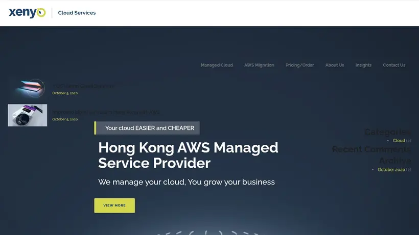 Xenyo Cloud homepage screenshot